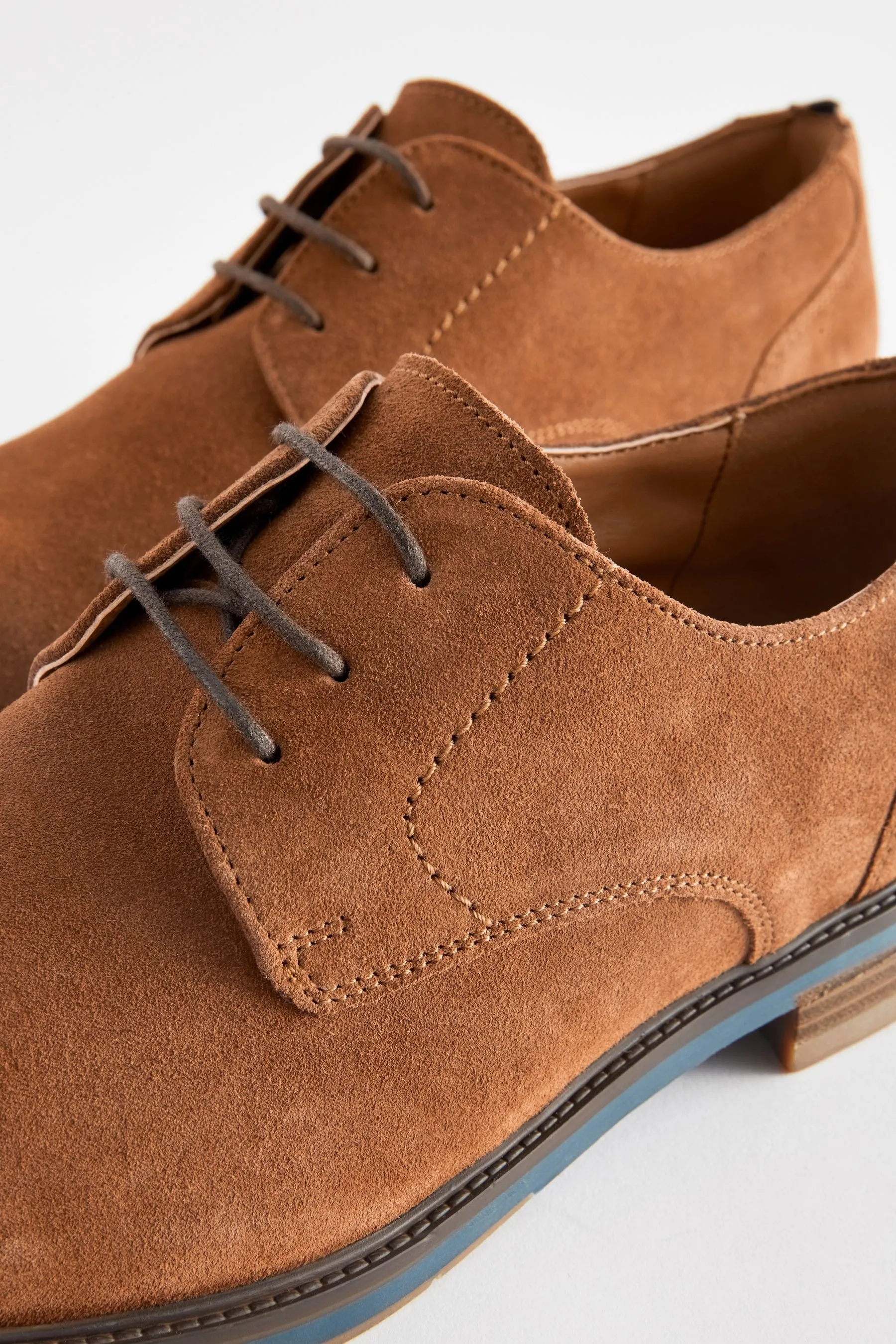 Marrone chiaro   - Suede Sole Derby Shoes